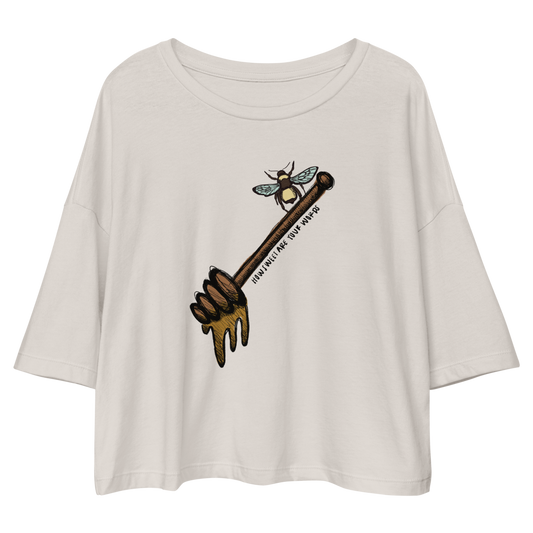 Honey Loose Drop Shoulder Crop Top